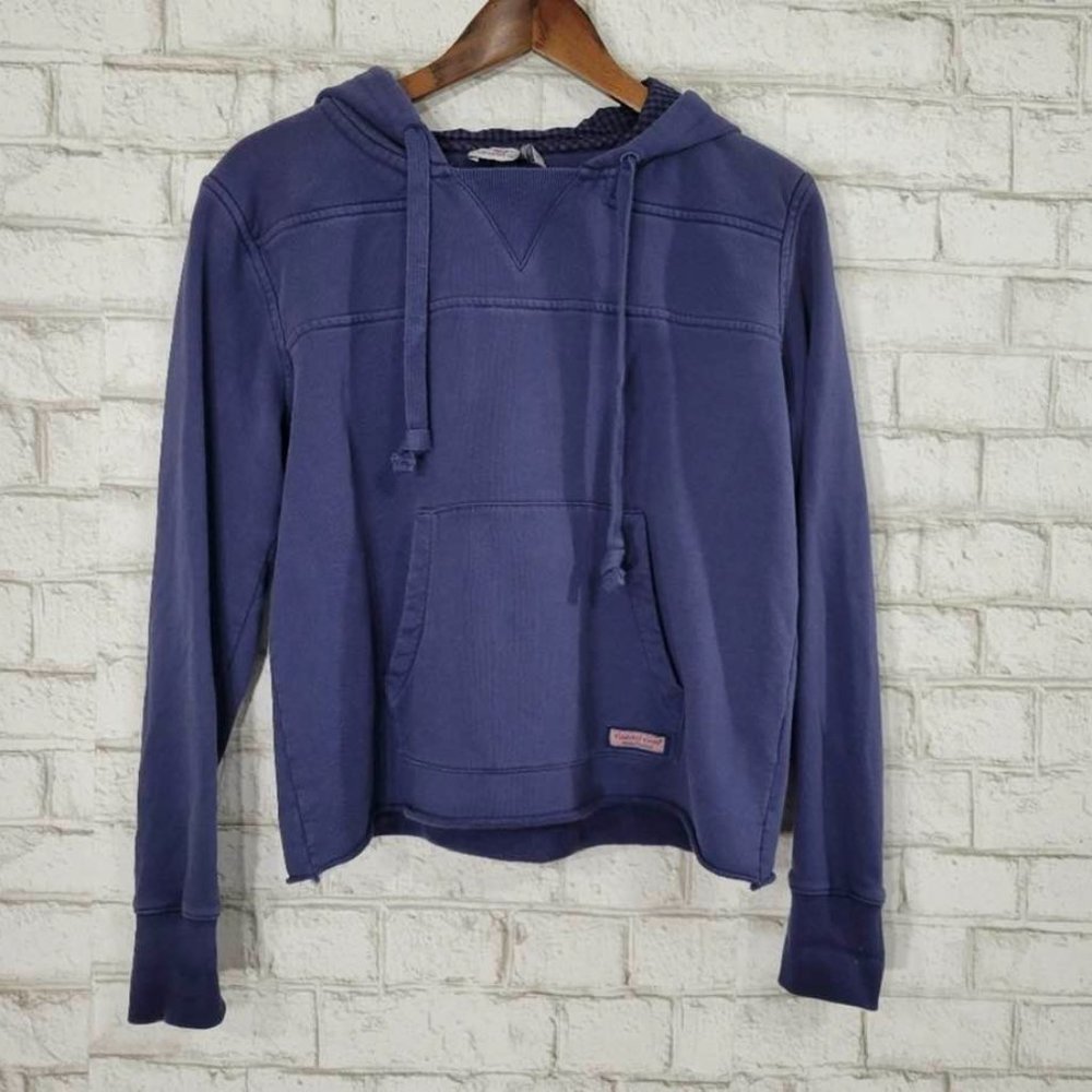 Vineyard Vines Women M Navy Pull Over Hoodie Pockets Preppy